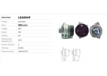Alternatör  LUCAS ELEKTRIK LEA0549  LEA0549