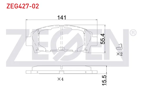 Fren Disk Balata Ön Toyota Avensis Combi SW (T22)(1998->)  ZEGEN ZEG427-02