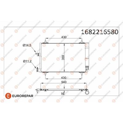 Klima Radyatörü  Peugeot Partner (S2)(11.2002->)  EUROREPAR 1682216580