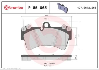 Fren Disk Balata Ön BREMBO P 85 065  7L0698151J 4L0698151A 4L0698151B 4L0698151C 7L0698151A 7L0698151C 7L0698151E 7L0698151G 7L0698151P 7L0698151R 7L6698151A 7L6698151D JZW698151AJ 95535193910 95535193911 95535193912 95535193913 95535193914 95535193915 95535193916 95535593917 95535593918 7L0698151AG 95535193918