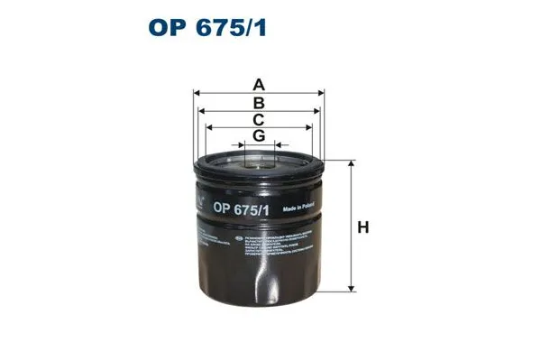 Yağ Filtresi  Ford Ranger (ES)(2009->)  FILTRON OP 675/1