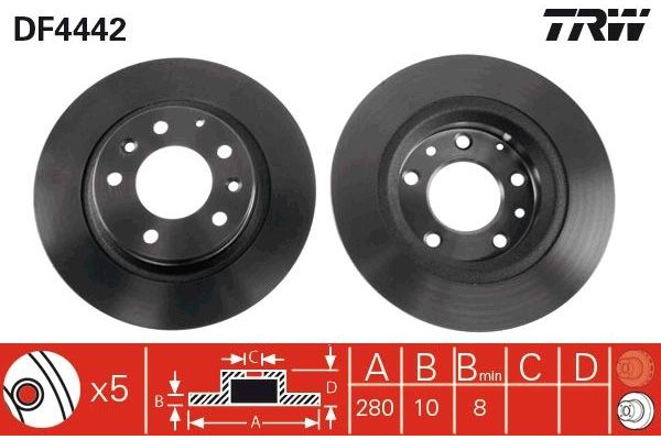 Fren Disk Ayna Arka Sağ ve Sol Mazda 6 Kombi (GY)(01.2002->)  TRW DF4442