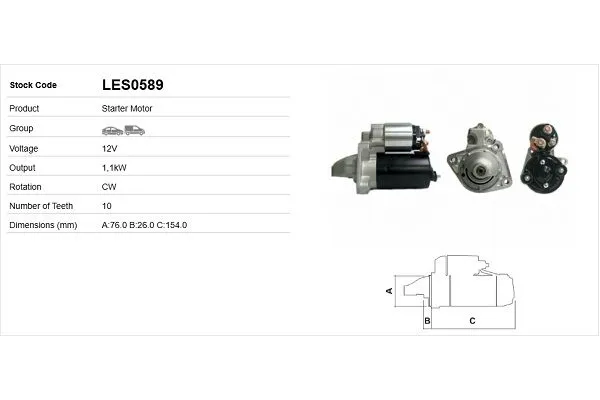 Marş Dinamosu  LUCAS ELEKTRIK LES0589