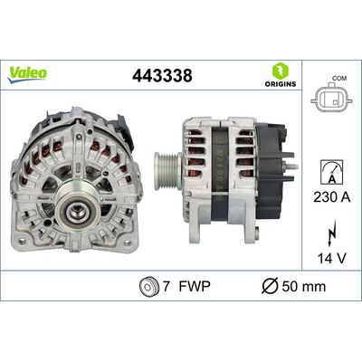 Alternatör  Renault Master III Kamyonet / Şasi - Çift Kabin (06.2010->)  VALEO 443338