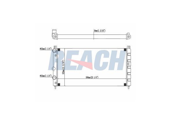 Su Radyatörü  Volkswagen Caddy Pickup (9U7)(06.1996->2001)  MOTORTEC RNT0696