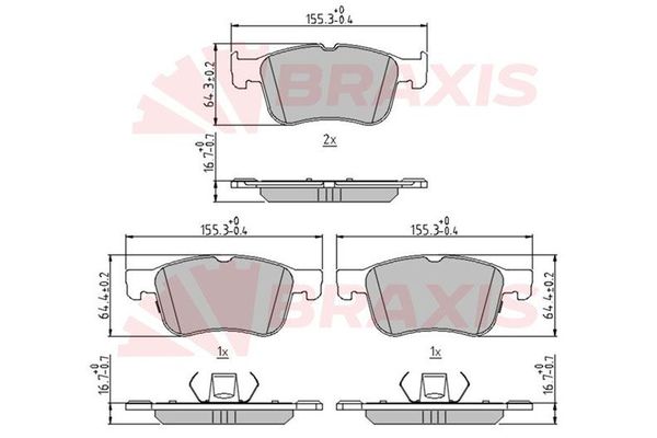 Fren Disk Balata Ön Ford Focus S.Wagon (CGE)(2018->)  BRAXIS AA0699