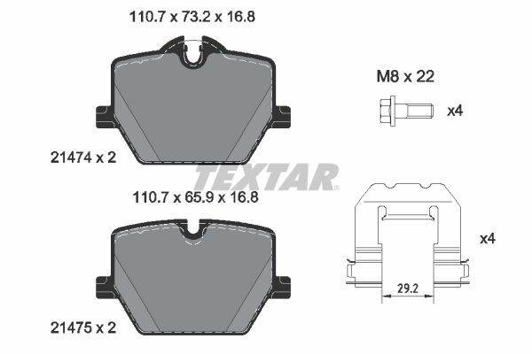 Fren Disk Balata Arka BMW 4 Serisi Gran Coupe (G26)(2021->)  TEXTAR 2147401
