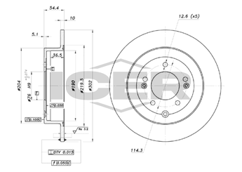 Fren Disk Ayna Arka Sağ ve Sol NAGAMA NBD-KI010  58411D3000