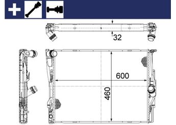 Su Radyatörü  MAHLE CR 1087 000S  PCC500300 17117521046 17117553111 7521046 7 521 046 7553111 7 553 111 17 11 7 521 046 17 11 7 553 111