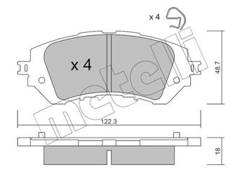 Fren Disk Balata Ön METELLI 22-1219-0  446509020 04465-09020 44650D150 04465-0D150 44650D160 04465-0D160 44650D170 04465-0D170 44650D190 04465-0D190