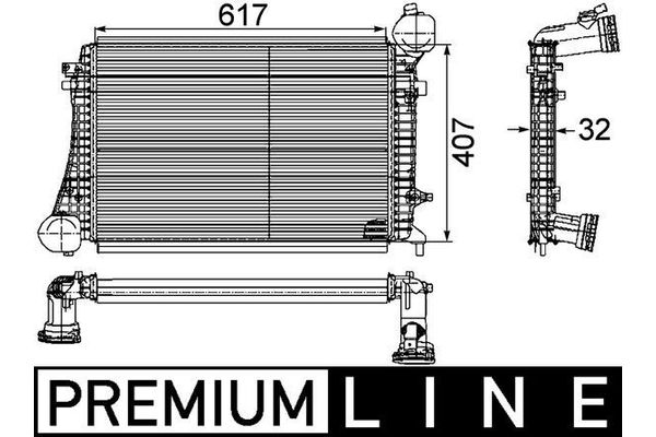 Turbo Radyatörü  Audi A3 Cabriolet (8P7)(04.2008->)  MAHLE CI 166 000P