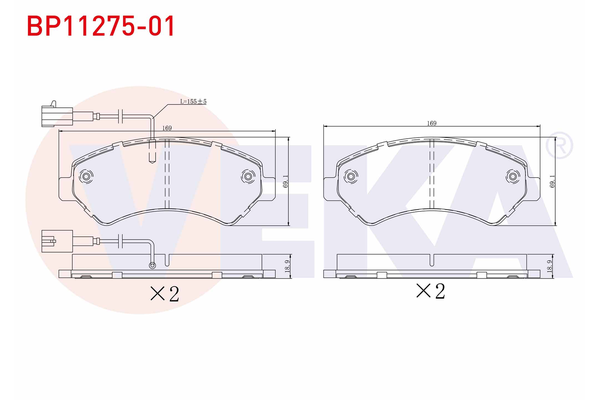 Fren Disk Balata Ön Fiat Ducato Maxi P.Van, Yüksek Tavan 40 (295)(04.2014->)  VEKA BP11275-01