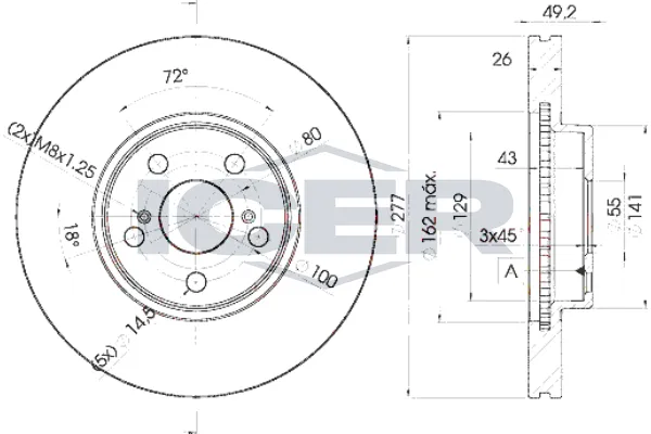 Fren Disk Ayna Ön Sağ ve Sol Toyota Avensis (T25)(2003->)  FROW 551.1101.076