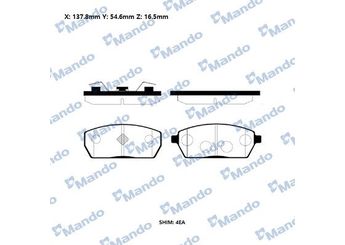 Fren Disk Balata Ön MANDO RMPZ06  RMPZ06 5520065J00 5520065J03 5520065J10 5520065J11 5520065J11L00 5520065J21 5520065J22 5520065J23 5520065J23000 5520065J24 5520065J25 5520067D11