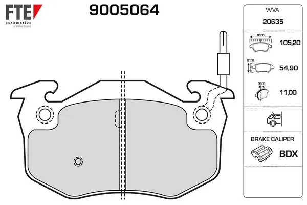 Fren Disk Balata Arka Peugeot 205 (02.1983->)  FTE 9005064
