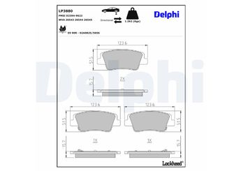 Fren Disk Balata Arka DELPHI LP3880  LP3880 58302CGA50 58302GIA65 58302KLA00 58302T1A00 58302DOA50