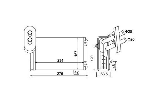 Kalorifer Radyatörü  Volkswagen Golf III Variant (1H5)(08.1993->1999)  MAGNETI MARELLI 359000300800