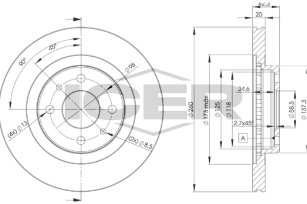 Fren Disk Ayna Ön Sağ ve Sol BRAXIS AE1356