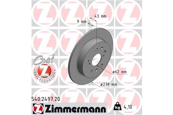 Fren Disk Ayna Arka Sağ ve Sol ZIMMERMANN 540.2497.20