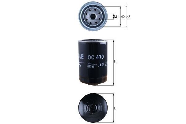 Yağ Filtresi  Audi A4 Sedan (8E)(11.2004->)  MAHLE OC 470