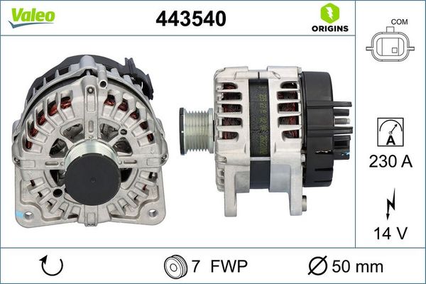 Alternatör  Nissan Primastar P.Van (11.2021->)  VALEO 443540