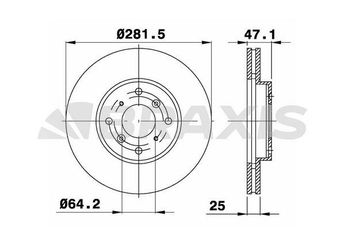 Fren Disk Ayna Ön Sağ ve Sol BRAXIS AE0393  45251S1A305 45251-S1A-305
