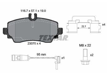 Fren Disk Balata Ön TEXTAR 2307005  A4144200220 4144200220