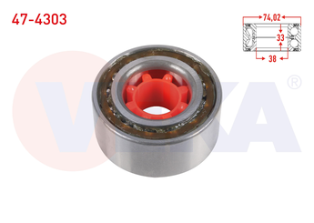 Teker Rulmanı Ön Sağ veya Sol VEKA 47-4303  90369 38003 4357004010 43570-04010 435700C010 43570-0C010 435700C011 43570-0C011 4357060010 43570-60010 4357060011 43570-60011 4357060020 43570-60020 9008037030 90080-37030 90366F0002 90366-F0002 90366T0061 90366-T0061 90369T0003 90369-T0003