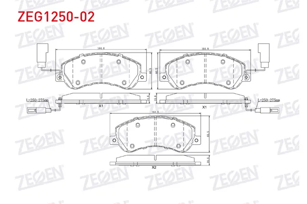 Fren Disk Balata Ön Volkswagen Amarok (S6B)(08.2016->2020)  ZEGEN ZEG1250-02