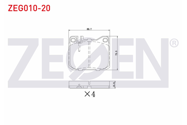 Fren Disk Balata Ön Mercedes S -Serisi 4 Kapı (BM 116)(09.1972->)  ZEGEN ZEG010-20