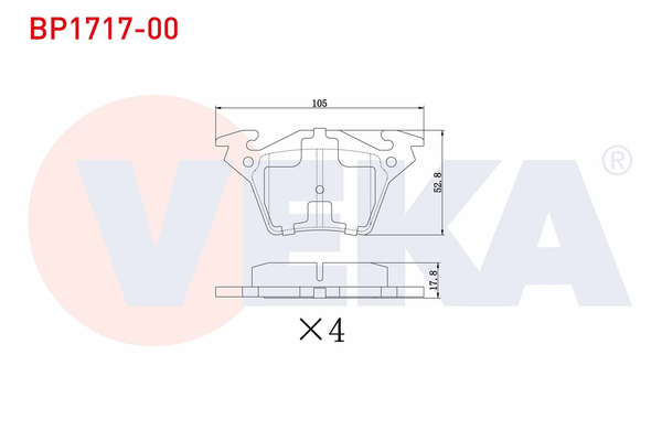 Fren Disk Balata Arka Mercedes V -Sınıfı (638)  VEKA BP1717-00