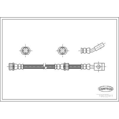 Fren Hortumu Ön Sağ veya Sol Nissan Serena (C23M)(07.1992->)  CORTECO 19032411
