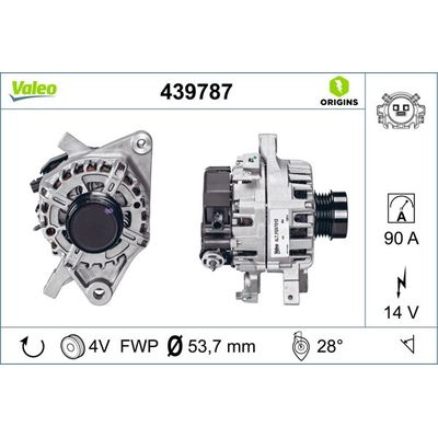 Alternatör  Toyota Yaris (P13)(2014->)  VALEO 439787