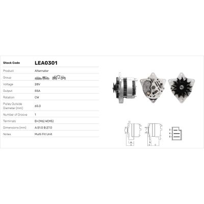 Alternatör  LUCAS ELEKTRIK LEA0301