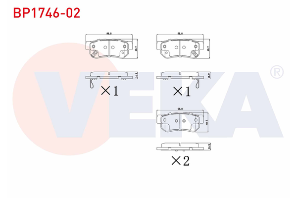 Fren Disk Balata Arka Kia Sportage (KM)(2005->)  VEKA BP1746-02