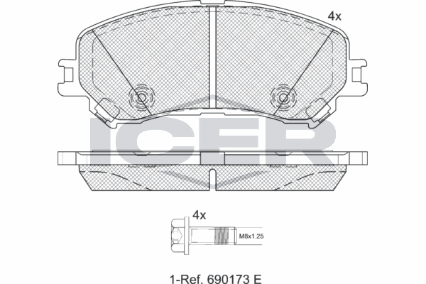 Fren Disk Balata Ön Renault Megane IV HB (12.2015->)  KALE BALATA 22347 185 14 ANS KD13