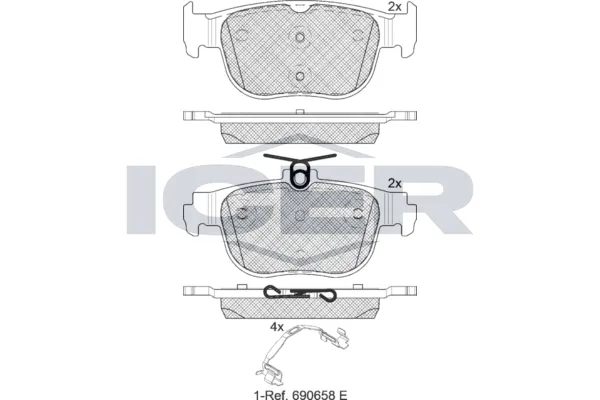 Fren Disk Balata Arka Audi A3 Sportback (8YA)(03.2020->)  FERBE 00530