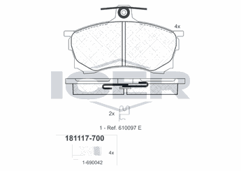 Fren Disk Balata Ön AYD 60284A  MR407944 MR249240 MR 249 240 MR290240 MR 290 240 MR389519 MR 389 519 MR 407 944 X3511004 X3 511 004