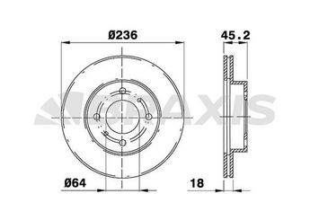 Fren Disk Ayna Ön Sağ ve Sol BRAXIS AE0288  402061KC1B MB950922 MR449769