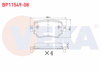Fren Disk Balata Arka VEKA BP11549-08  