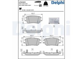Fren Disk Balata Arka DELPHI LP5036EV  D40605SA0A