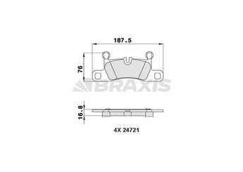 Fren Disk Balata Arka BRAXIS AA0283  7P0698451 7P6698451 95835293900 95535293970 955 352 939 70 958 352 939 00 95835293950 958 352 939 50 95835293970 958 352 939 70
