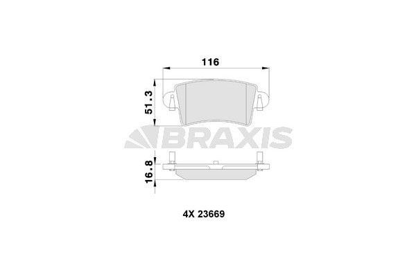Fren Disk Balata Arka Opel Movano (1998->)  BRAXIS AB0113