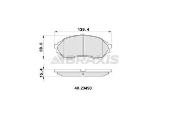 Fren Disk Balata Ön BRAXIS AB0333  BJYM3323Z BJYD3323Z BJYD3328Z BJYM-33-23Z