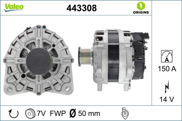 Alternatör  Renault Talisman (11.2015->)  VALEO 443308
