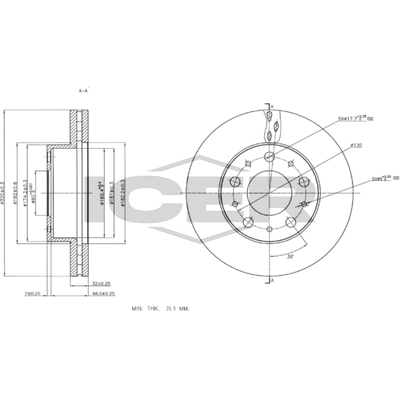 Fren Disk Ayna Ön Sağ ve Sol Fiat Ducato Maxi P.Van, Geniş Hacim 40 (295)(04.2014->)  SWAPP 43281