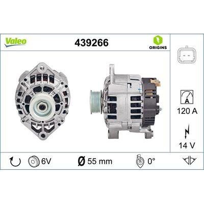 Alternatör  Renault Clio II (B/CB0)(06.1998->)  VALEO 439266
