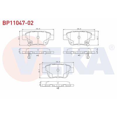Fren Disk Balata Arka Toyota Corolla Verso (R1)(2004->)  VEKA BP11047-02