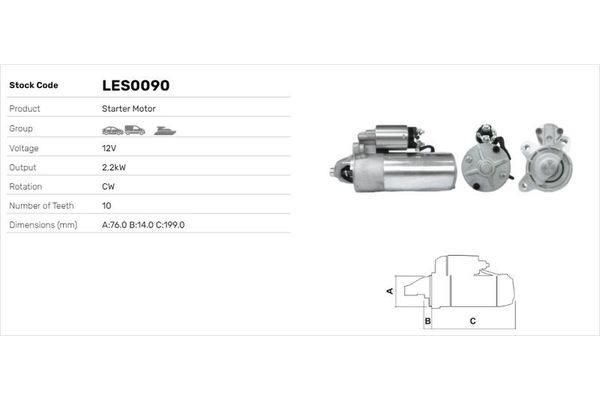 Marş Dinamosu  Ford Escort Express (1991->)  LUCAS ELEKTRIK LES0090