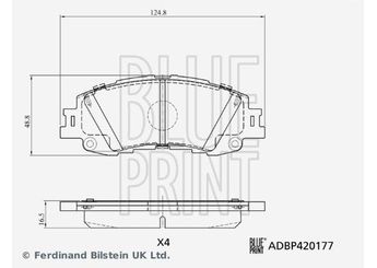 Fren Disk Balata Ön BLUE PRINT ADBP420177  4465K0020 04465-K0020